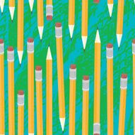 Pencil and eraser seamless background