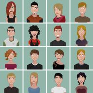 teenager avatars set