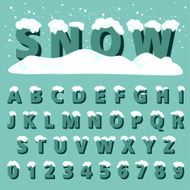 Retro type font with snow