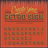 Retro type font vintage typography