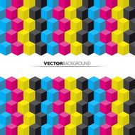 Cubes background - vector illustration Cyan magenta yellow