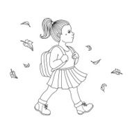 Little girl go to school N2