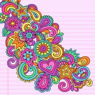 Psychedelic Groovy Doodles Vector Design Element N2