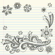 Winter Holiday Snowflakes Sketchy Doodles Vector Set N2