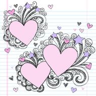 Hand-Drawn Sketchy Doodle Hearts N2