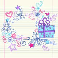 Sketchy Doodles and Birthday Gift with Bow N2