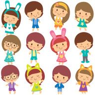 happy children clip art set N2
