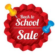 Back to school sale Sticker with pushpins