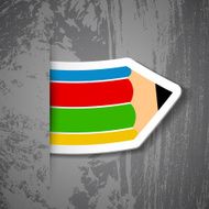 Creative pencil sticker on grey background N2