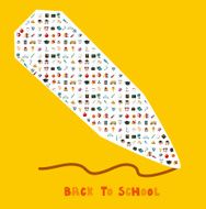 cartoon school icons card N2