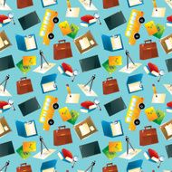 Cartoon school icons seamless pattern N3