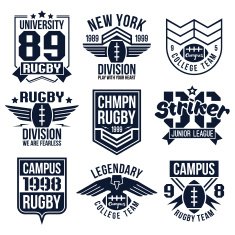 College rugby team emblems N2
