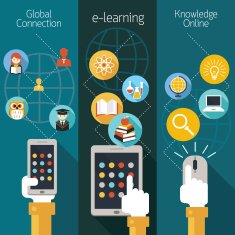 School Online E-Learning E-Book Backdrop
