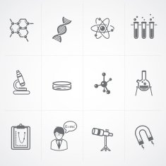 vector science icon set