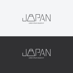 Vector alphabet japan design concept with flat sign icon