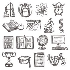 School education sketch icons N2