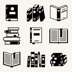 Set of book icons in flat design style N6