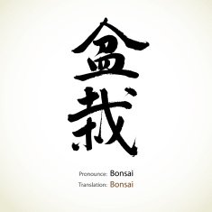 Word Bonsai created by Japanese calligraphy