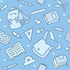 School pattern with education supplies N19
