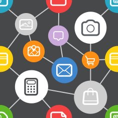 Abstract media scheme with modern icons