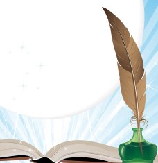 Old book and writing utensils