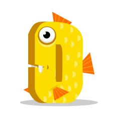 Letter O monster Vector illustration N2