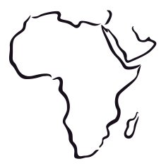 black map of Africa N2