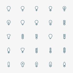 25 idea light bulb minimal line icons N2