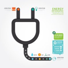 infographics vector eco energy concept design diagram line style