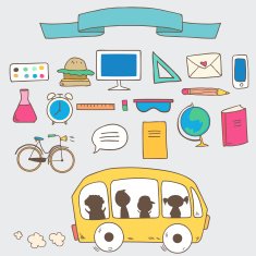 Back to school info graphics icons N2