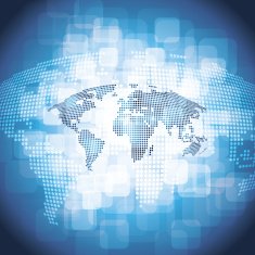 Blue World Map Vector Background