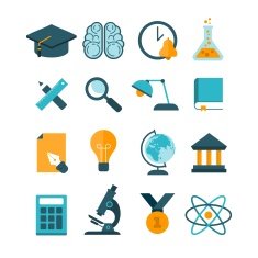 set of vector education icons
