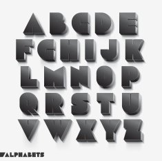 3D alphabet black color N2