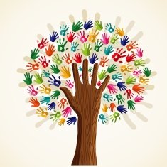 Diversity human hand concept tree