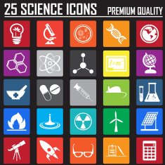 25 science Metro icons set Premium Quality