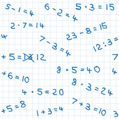 seamless pattern of mathematics homework on checkered paper