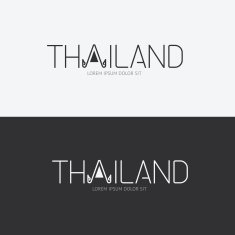 Vector alphabet thailand design concept with flat sign icon