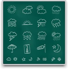 Chalkboard weather icons