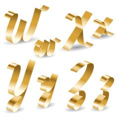 Ribbon alphabet WXYZ