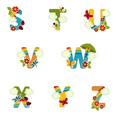 alphabet rainbow from S to Z N2