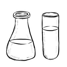 erlenmeyer flask and test tube N2