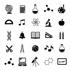 Black school icons