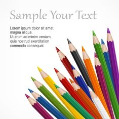 Colored wooden pencils & text N2