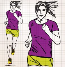 Female runner sketch illustration N16