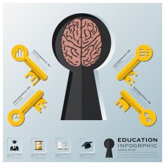 Education And Learning Key Shape Infographic N4
