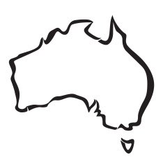Black Outline Of Australia Map N2