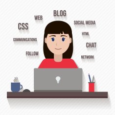 Office woman flat illustration