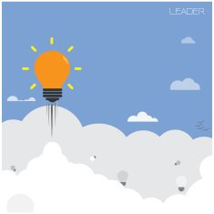creative light bulb with blue sky background