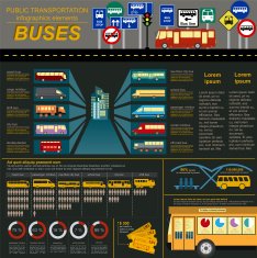 Public transportation ingographics Buses N5