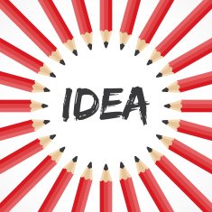 Idea word with pencil background